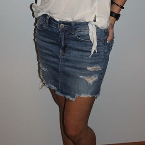 AE Super Stretch High Rise Denim Mini Skirt